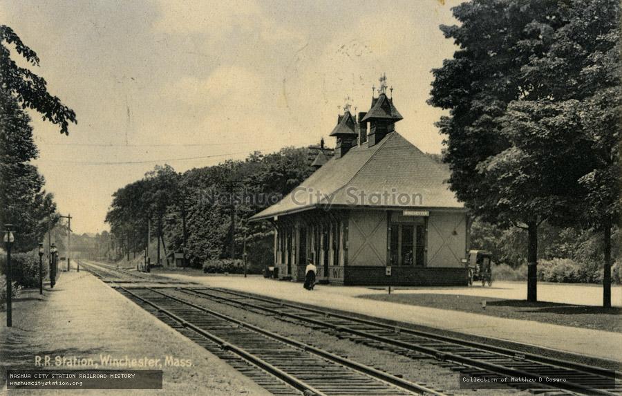 Postcard: Railroad Station, Winchester, Massachusetts